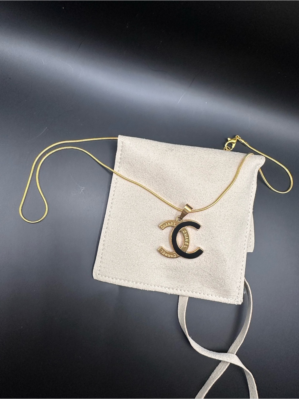 Upcycled  CC Pendant necklace
